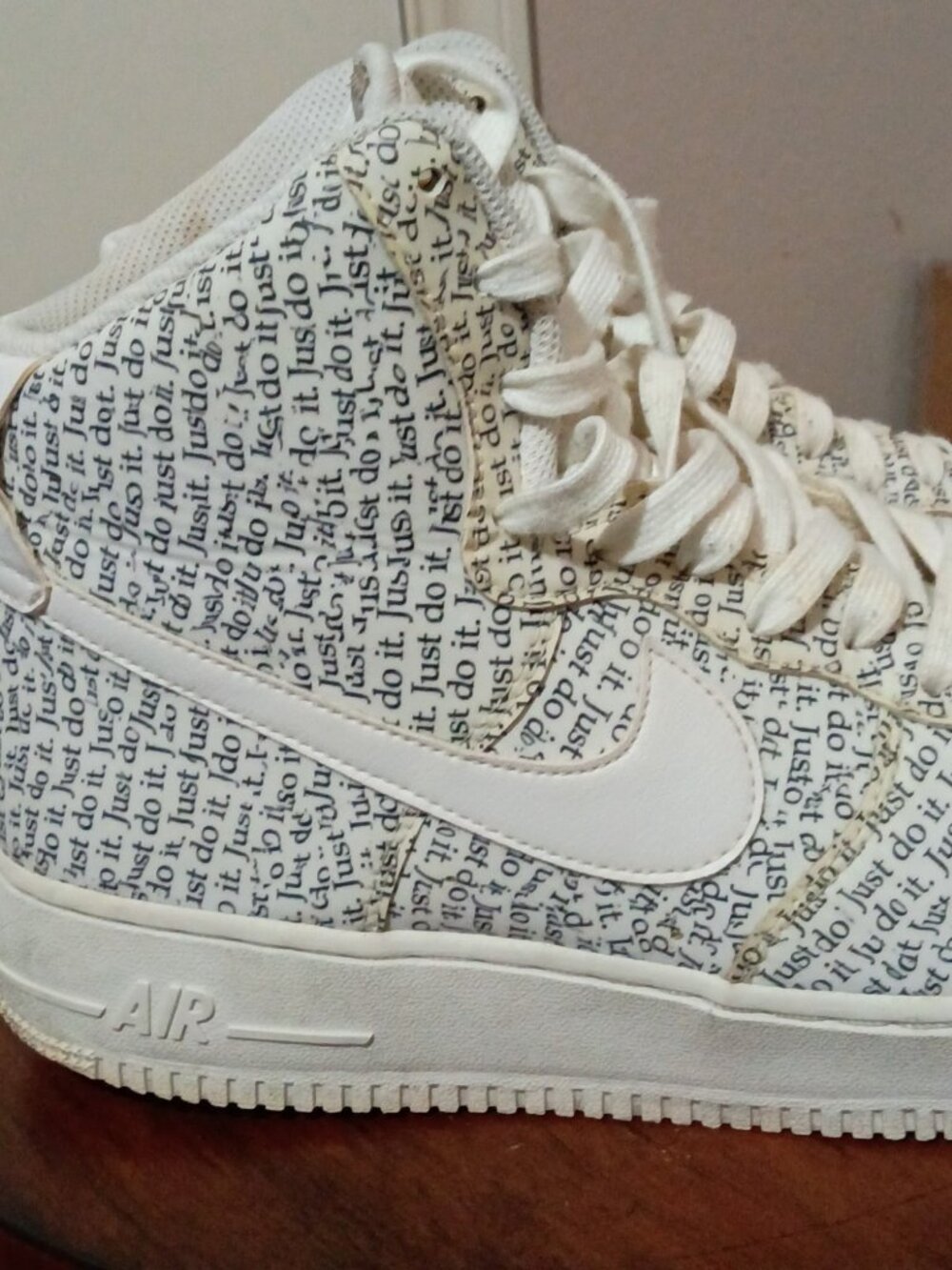 Size 11 Nike Air Force 1 07 LV8 High Just Do It White Mens Shoes AQ9648-100 - Picture 3 of 14